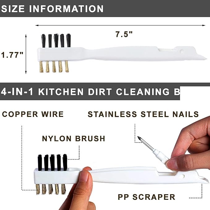 Gas Stove Brass Wire Stiff Bristles Brushes Rust Cleaner for Kitchen Grease Grime Pot Pan