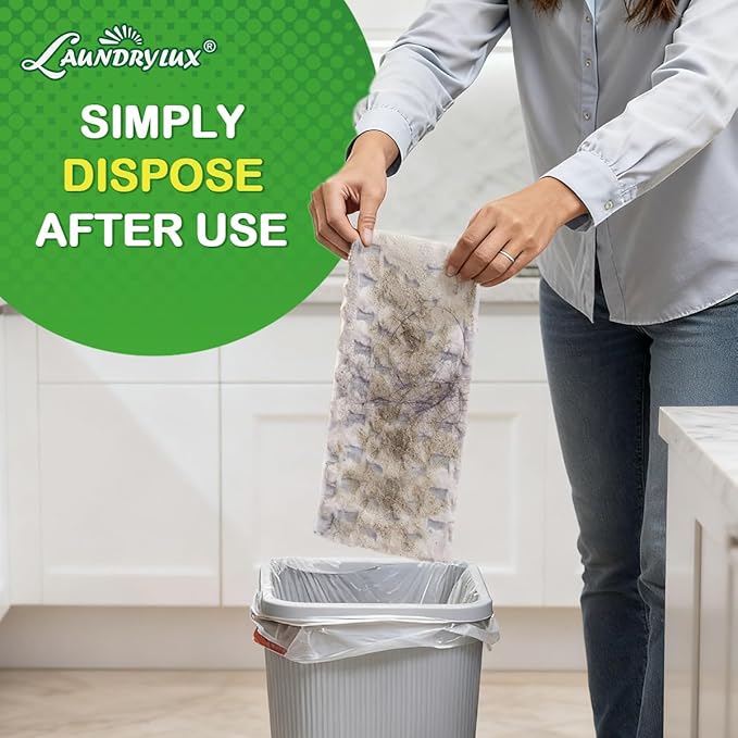 LAUNDRYLUX Heavy Duty Dry Sweeping Cloths Compatible with Swiffer Sweeper | 32 Count Multi Surface Pet Dry Pads Refill, Floor Cleaner for Dust, Hair, Dirt, Disposable Duster Mop Pad - White