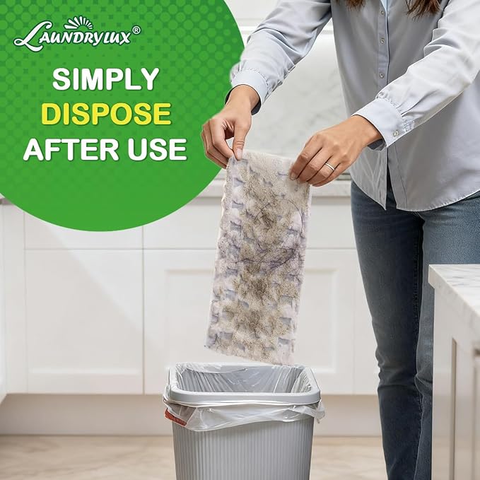 LAUNDRYLUX Heavy Duty Dry Sweeping Cloths Compatible with Swiffer Sweeper | 100 Count Multi Surface Pet Dry Pads Refill, Floor Cleaner for Dust, Hair, Dirt, Disposable Duster Mop Pad - White