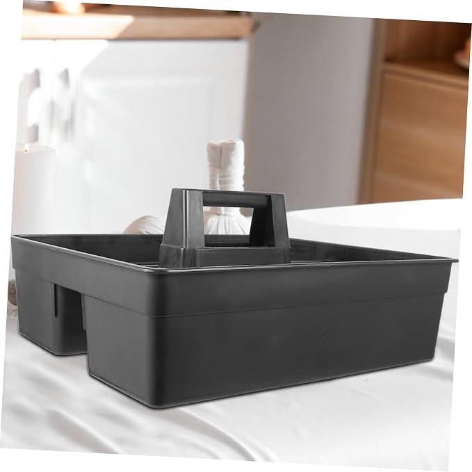 PRETYZOOM Portable Plastic Cleaning Caddy with Handle – Lightweight Storage Organizer for Cleaning Supplies Tool Tray for Housekeeping Hotel Room and Home Use