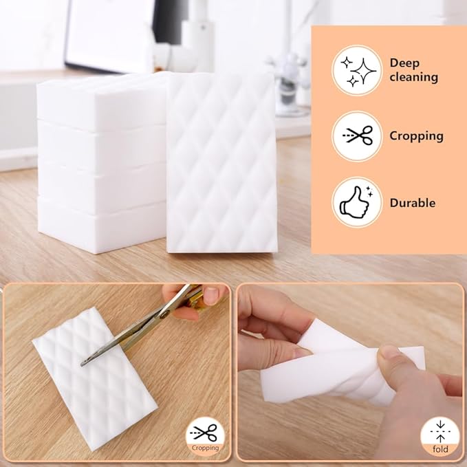 Magic Cleaning Sponge Eraser, 20 Pack Melamine Sponges 2X Density | Long Lasting,Cleaning Sponge for Kitchen, Bathroom,Bathtub, Sink,Furniture, Wall Cleaner