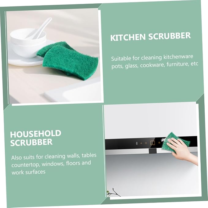 6Pcs Scouring Pads Non Scratch Cleaning Scrubber for Dishes Pots Reusable Household Scrub Pads for Kitchen Countertops Strong Water Absorption Dirt