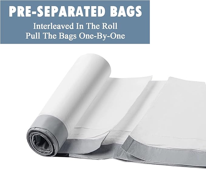 Small Trash Bags 4 Gallon - 57 Count Drawstring 4 Gallon Trash Bag, Pre-separated Small Garbage Bags Bathroom Trash Bags, Unscented White 4 Gal Trash Can Liners