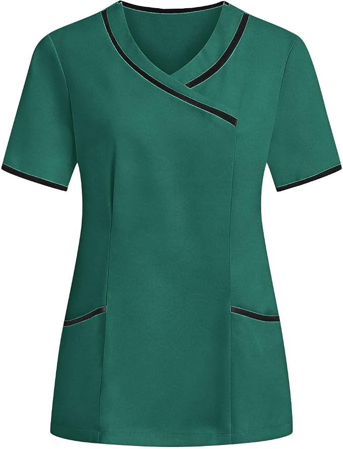 Housekeeping Uniforms - Women Lightweight Stretchy Scrubs for Cleaning Job, Breathable & Easy Care & Moisture-Wicking