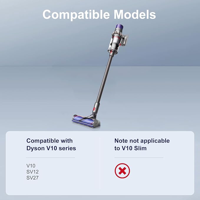 Nukisa Anti-Tangle Replacement Vacuum Head Compatible with Dyson V10 Vacuum | V10 Cordless Vacuum, Includes Motorized Brush Roller for Hardwood Floor & Carpet, Pet Hair Remover Tool, Plus Bonus Filter