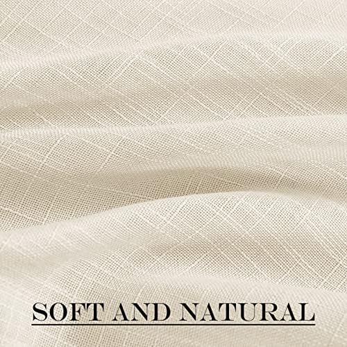 NICETOWN Beige Sidelight Door Curtain 72 Inches Long for Sidelight Windows | Linen Textured Farmhouse French Door Shade with Tie Back for Kitchen Closet Glass, 26 x 72 Inch Length, 1 Panel