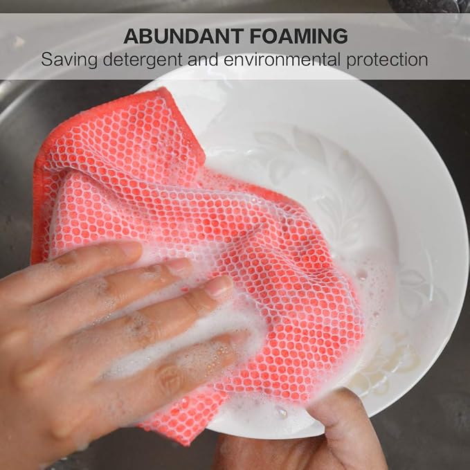Dish Cloth for Washing Dishes Kitchen Washcloth Cleaning Cloth | 12x12inch 20pack Kitchen Towels Rags, Microfiber Cleaning Cloths, Wash Cloths with Poly Scour Side, Wholesale, Assorted