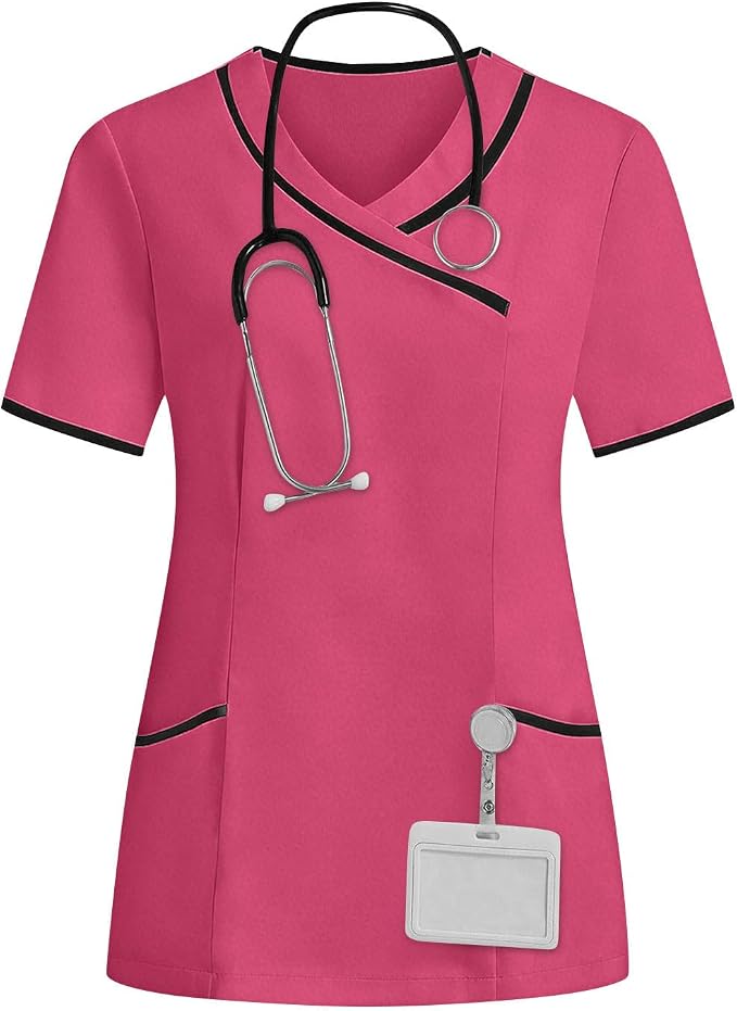 Housekeeping Uniforms - Women Lightweight Stretchy Scrubs for Cleaning Job, Breathable & Easy Care & Moisture-Wicking