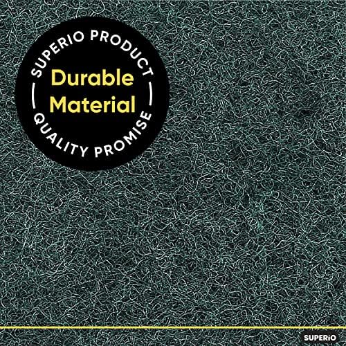 Scouring Pad Non-Scratching Scrubber Non-Scratch Cleaning Scrub Pads, Heavy Duty Scouring Pad, Reusable Kitchen Scrubbing Pad Pack of 5, Green, By Superio