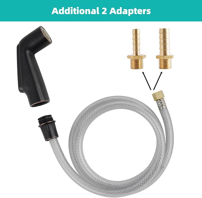 Universal Kitchen Faucet Sprayer Attachment/Hose/Holder, Oil Rubbed Bronze | Compatible with Moen/Delta Faucet Sprayer Replacement, Kitchen Sink Side Sprayer Head