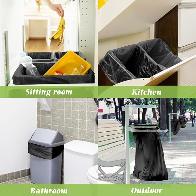 Teivio Black Trash Bags 5 Gallon 90 Counts Garbage Bags, Bathroom Trash Can Bin Liners, Small Plastic Bags for Home Office Kitchen Kitchen, Black | Fit 12-15 Liters,4,4.5,5,5.5Gal,Small Plastic Waste Basket Bins Can Liners for Home Bathroom Office Car,...