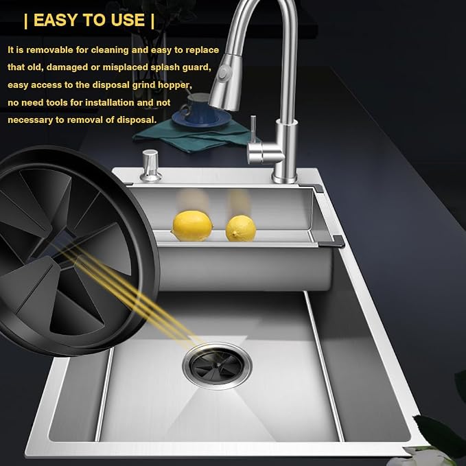 Sink Baffle 3 3/8" QCB-AM Replacement for InSinkErator Evolution Series, Garbage Disposal Splash Guards Removable Quiet Collar Drain Plugs, Garbage Disposer Accessories