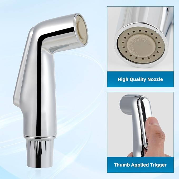 Universal Kitchen Sink Side Sprayer Replacement with Quick Adapter, Chrome | NSF/ANSI/CAN 372 Certified, Compatible with Moen/Delta, Sink Faucet Sprayer Attachment/Hose/Holder, Pull-Out Side Sprayer