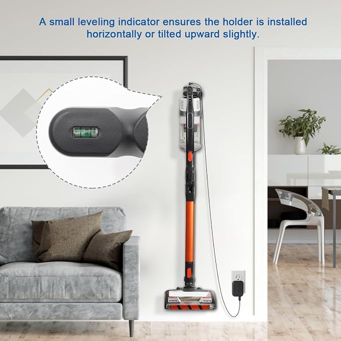 LANMU Wall Mount Holder Compatible with Shark IX141 IX141AMZ IZ462H IZ682H IZ377H IZ376H IZ387H Pet Cordless Stick Vacuum and Handheld Vac CH951 CH950, wiht Cable Organizer Clip