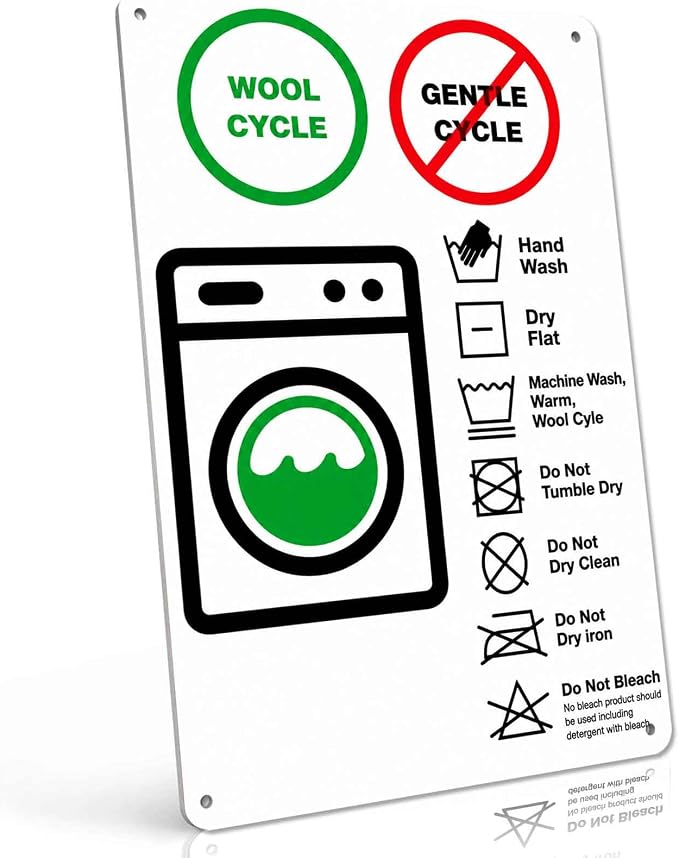 Laundry Care Guide Vintage Metal Signs 8 X 12 Inch | Vintage Style Wall Decor, Indoor Outdoor for Laundry Room, Bathroom, Mudroom, Gift for Homeowners or Laundry Decor Lovers