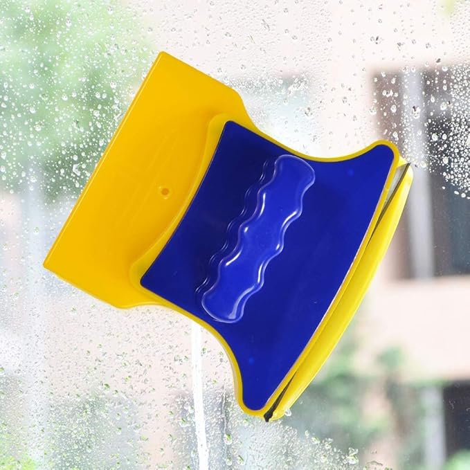 Double-Sided Magnetic Window Cleaner Glass Cleaning Brush Glass Wiper 2 Extra Cleaning Cotton Household Cleaning Tools