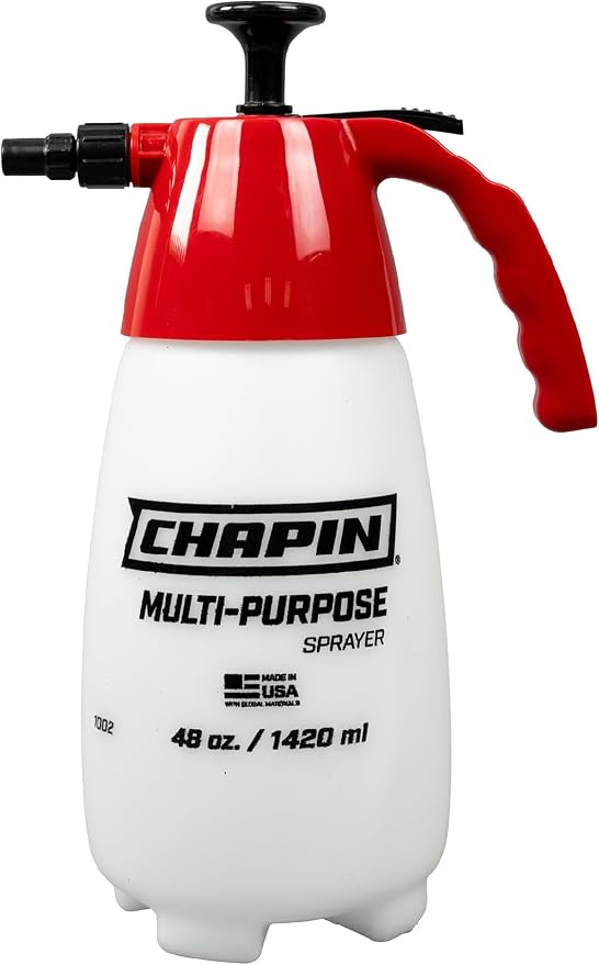 Chapin 1002 Handheld Pump Sprayer,48oz,Multi‑Purpose,Lawn & Garden,Translucent Poly Tank,Wide Mouth Opening,Adjustable Cone Nozzle, Anti‑Clog Filter for Weed,Fertilizer & Pest Applications (Pack of 6)
