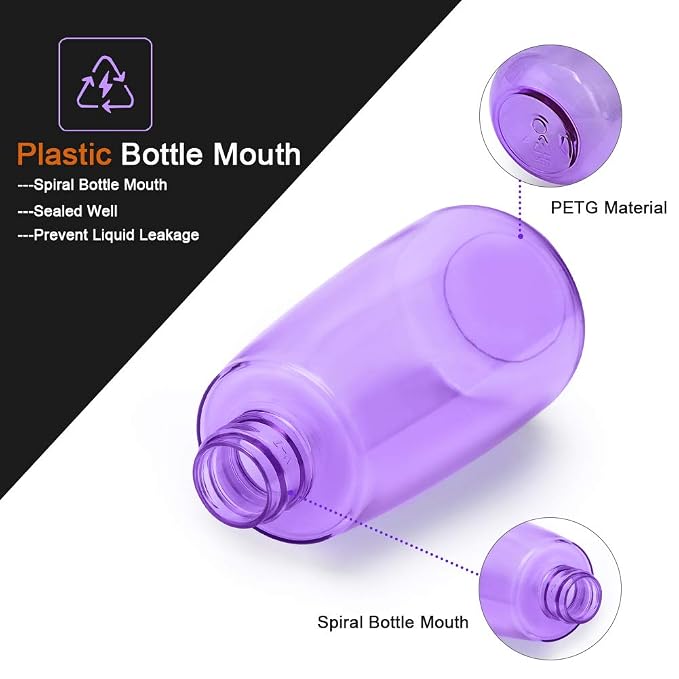 Fine Mist Spray Bottle 3.4oz/ 100ml Empty Cosmetic Refillable Travel Containers Plastic Hair Spray Bottle Sprayer for Perfume Skincare Makeup Lotion (8color)