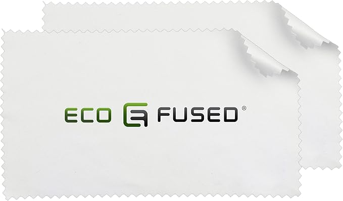 Eco-Fused Microfiber Cleaning Cloths - 12 Pack - for Cleaning Glasses, Spectacles, Camera Lenses, iPad, Tablets, Phones, iPhone, Android Phones, Laptops, LCD Screens and Other Delicate Surfaces