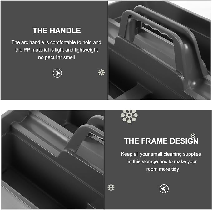 Portable Cleaning Tool Carrier Box with Handle Pp Organizer for Bathroom | Cleaning Supplies Storage Holder, Household Housekeeping Basket, Toilet Cleanup Use