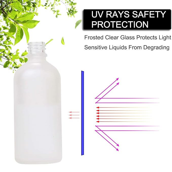 Small Glass Spray Bottle, 3.4oz, 2 Pack | Perfume Atomizer, Fine Mist