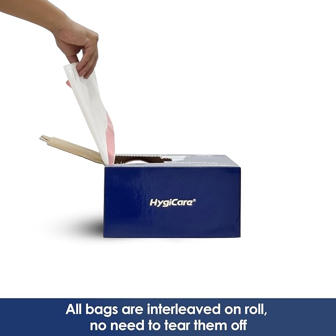 HygiCare 13 Gallon Tall Kitchen Trash Bags, Unscented 200 Count Drawstring Garbage Bags, Pre-Separated, Ultra Strong, Leakproof, Sturdy, White