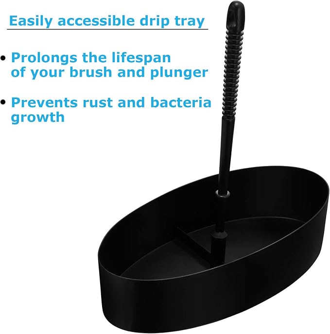 Blue Donuts Toilet Brush and Plunger Set with Holder, Modern Oil Rubbed Bronze Bathroom Accessories Toilet Plunger and Toilet Bowl Brush Combo