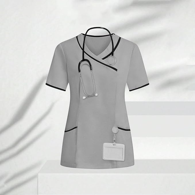 Housekeeping Uniforms - Women Lightweight Stretchy Scrubs for Cleaning Job, Breathable & Easy Care & Moisture-Wicking