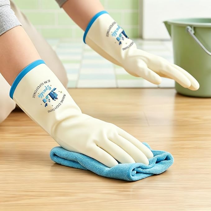 Rubber Cleaning Reusable Gloves, Practical House Warming Gifts | Dishwasher Reusable Gloves, Dishwashing Kitchen Household Essentials, Housewarming Xmas Cleaning Gifts for Cleaner Friends