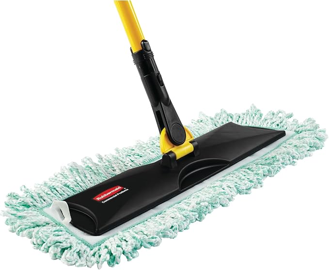 Rubbermaid Commercial Products HYGEN 60 inch Microfiber Dust Pad with Fringe, Green, For Janitorial/Professional Cleaners and Heavy-Duty industrial Cleaning/Dusting/Sweeping