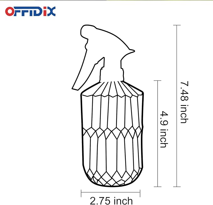 OFFIDIX Glass Spray Bottle, Plant Misters Clear 13.5 oz Adjustable Nozzle | Fine Mist for Plants and Jet Stream Cleaning, BPA-free Glass, Plastic Rust-proof nozzle, Garden Plants Small Watering Can