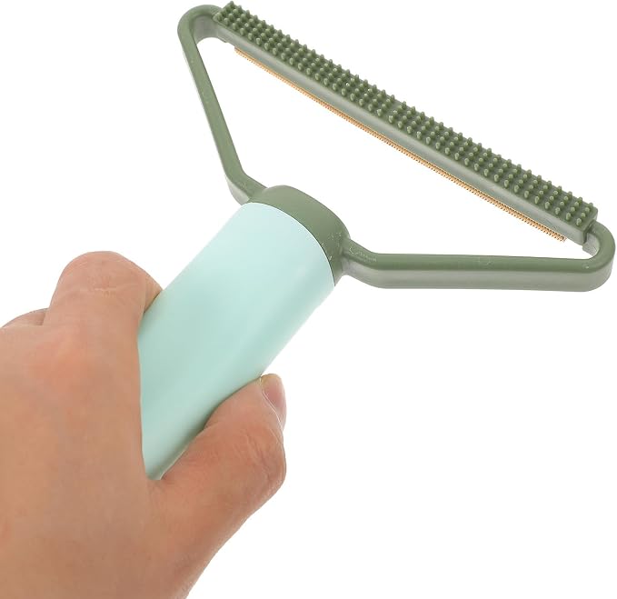 VILLCASE 2pcs Portable Clothes Lint Remover Tool with Comfortable Handle Design, Plastic and Metal Construction, Convenient for Removing Hair and Pills from Clothes and Furniture, Mint