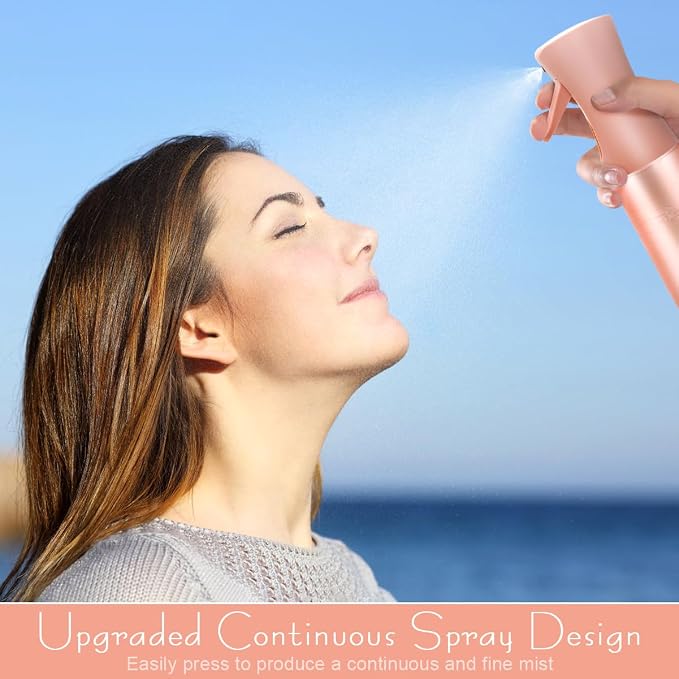 Hair Spray Bottle, Fine Mist Refillable Spray Container,Ultra-Fine Continuous Spray Bottle for Skincare, Plant Care, Pet Grooming, Cleaning