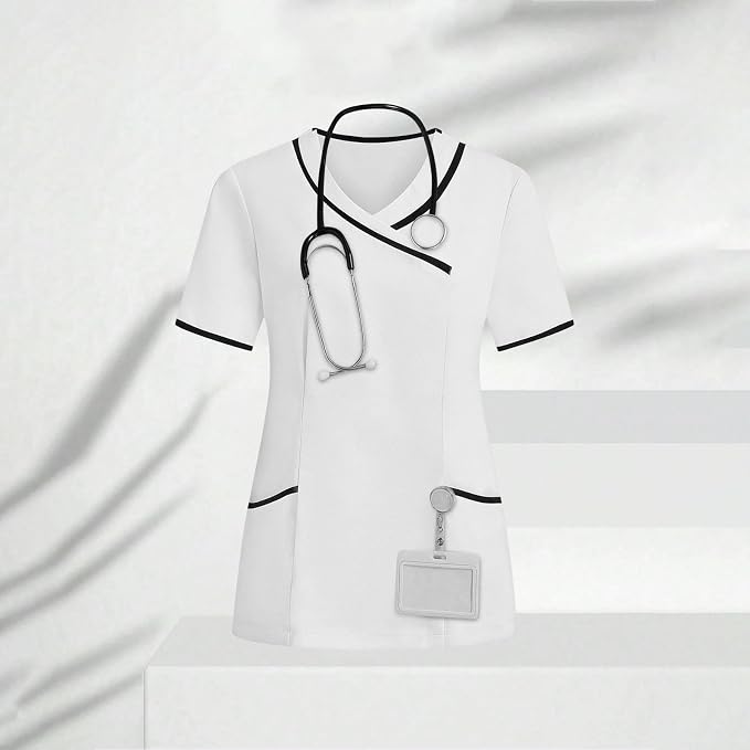Housekeeping Uniforms - Women Lightweight Stretchy Scrubs for Cleaning Job, Breathable & Easy Care & Moisture-Wicking