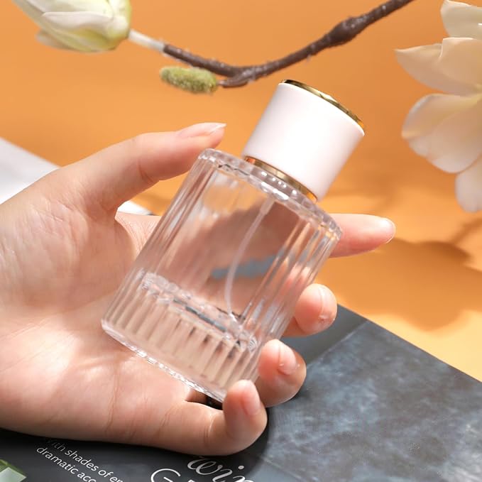 50ml/1.7 Oz Glass Perfume Spray Bottle Empty Perfume Atomizer | Refillable Perfume Cologne Spray Bottle Fine Mist with 3 Kinds of Perfume Dispenser