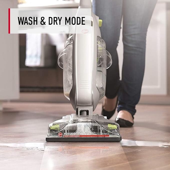 Hoover FloorMate Deluxe Hard Floor Cleaner Machine, Wash and Dry Mode | Lightweight Cleaning Machine, Floor Scrubber with Spin Scrub Brushes, Ideal for Hardwood, Vinyl, Tile, Laminate and More