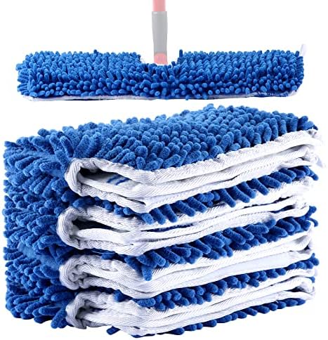 4 Pack Microfiber Flip Mop Refills,Compatible with O-Cedar Dual Action Mop,Replacement Mop Heads for Dry/Wet Use,Machine Washable.