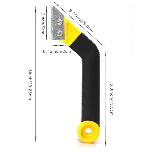 Coitak Tile Grout Saw Grout Removal Tool with 3 Pieces Extra Blades, Yellow | 3 Pieces Extra Blades Replacement, Grout Removal Tool, Tile Cleaning, Ergonomic Handle