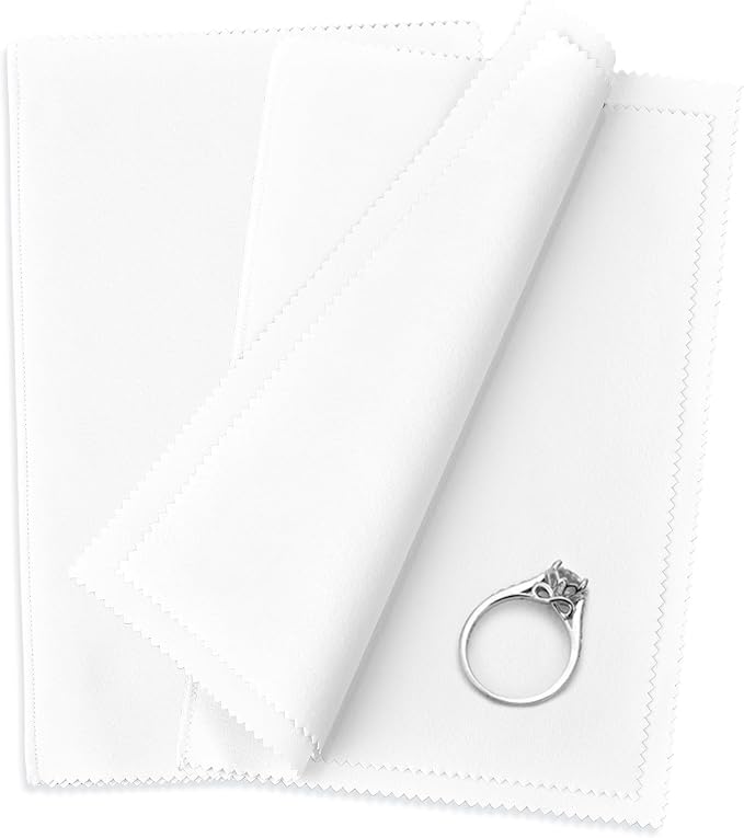 SEVENWELL Silver Polishing Cloth, 2PCS Large Jewelry Cleaning Cloths | Dual-Layer Cleaning, Large 10" × 12", Reusable, Removes Tarnish, Restores Shine, For Sterling Silver, Gold & Platinum