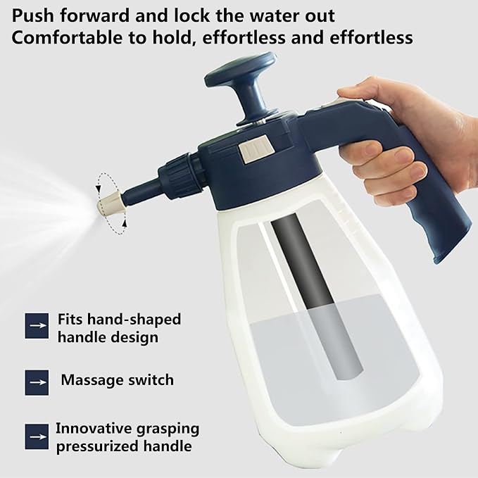 Gone Pump Action Pressure Sprayer Handheld Pump Garden Spray Bottle Multi Purpose Plant Watering Car Cleaning Pressurized Sprayer Gardening Tools Weed Control,1l