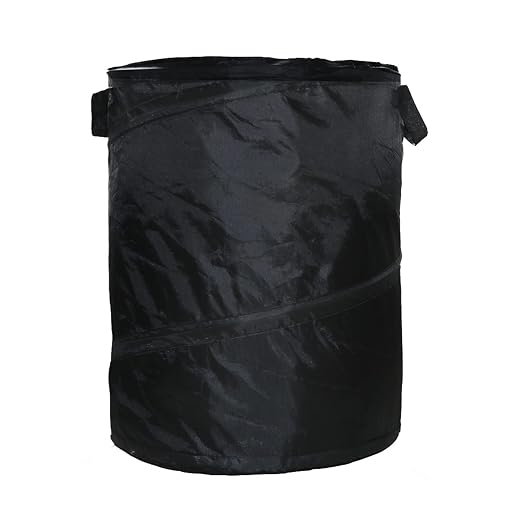 10 Gallon Camping Trash Can, Collapsible, Pop up Trash Can for Camping, Travel, Outdoor,Home,Black Color