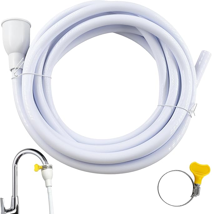5M/16.4FT Sink Extension Hose,Sink Hose Attachment,Portable Water Fill Accessories for Gardening, Watering, and Household Cleaning with Adjustable Clamp