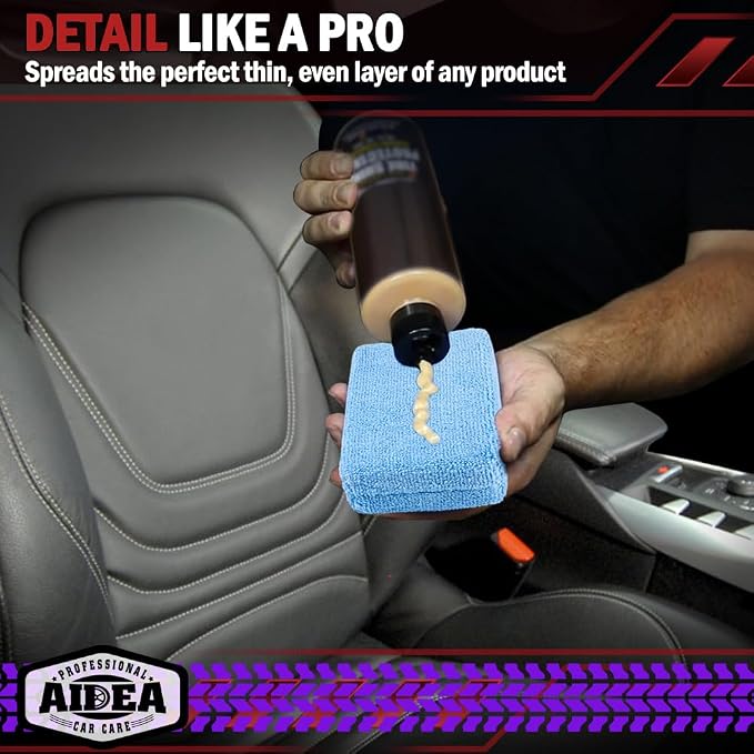 AIDEA Microfiber Applicator Pad-16 Pack, Car Wash Sponge, Blue