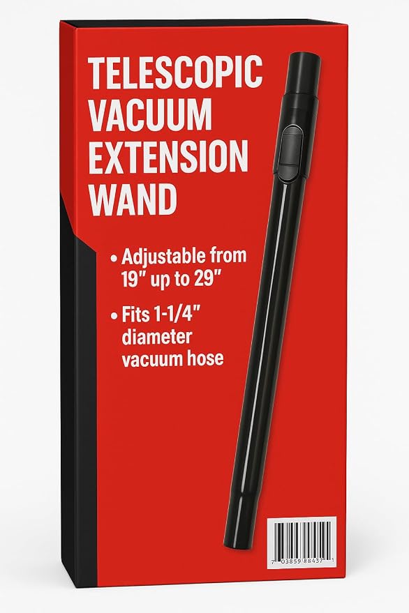 MP Maresh Products Telescopic Extension Wand - Household Cleaning Tool | Vacuum Extension Wand, Compatible with Eureka Vacuum Cleaner, Oreck Vacuums & More, Baseboard Cleaner Tool, Telescoping Tube