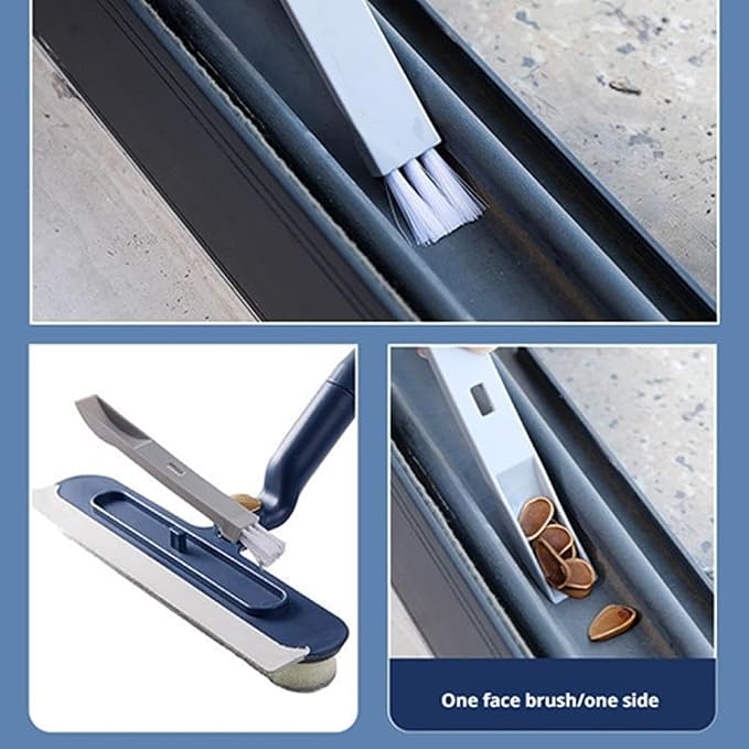 47in Window Squeegee with Extension Pole, 4-in-1 Telescopic Window Cleaner Tool with 2-Stage Telescoping Pole,Professional Window Washing Equipment with Bendable Head