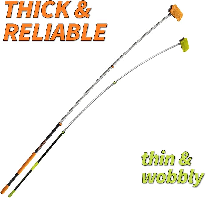 30-Foot Exterior House Cleaning Brush Set with 5-24 ft Extension Pole | Vinyl Siding Brushes with Telescopic Extendable Pole & Window Cleaning Squeegee // The Ultimate Extension Scrub Brush Set