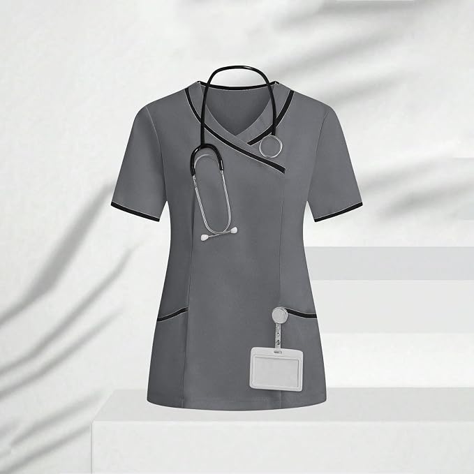 Housekeeping Uniforms - Women Lightweight Stretchy Scrubs for Cleaning Job, Breathable & Easy Care & Moisture-Wicking