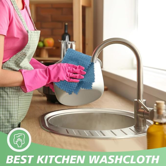 Dish Cloth for Washing Dishes Kitchen Washcloth Cleaning Cloth | 12x12inch 10pack Kitchen Towels Rags, Microfiber Cleaning Cloths, Wash Cloths with Popcorn Texture, Wholesale, Assorted