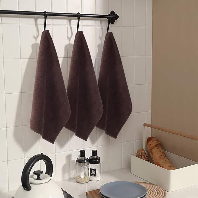 Microfiber Dish Cloth Kitchen Cleaning Cloth 12x12In 12 Pack Brown | Absorbent, No Streak, Dish Rags, Lens, Cloths