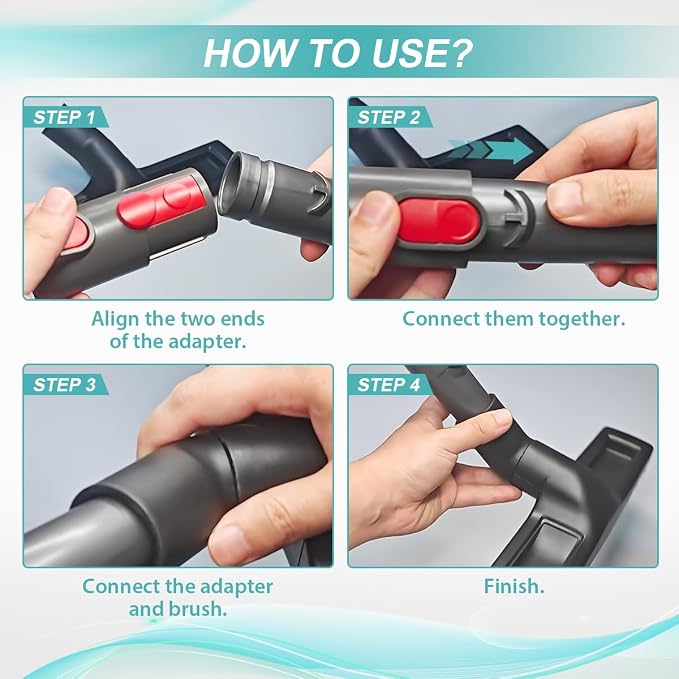 KEEPOW V7 V8 V10 V11 Hardwood Floor Attachment Tool | FlatOut Head & Converter Adapter Compatible with Dyson Cordless Stick Vacuum Cleaners